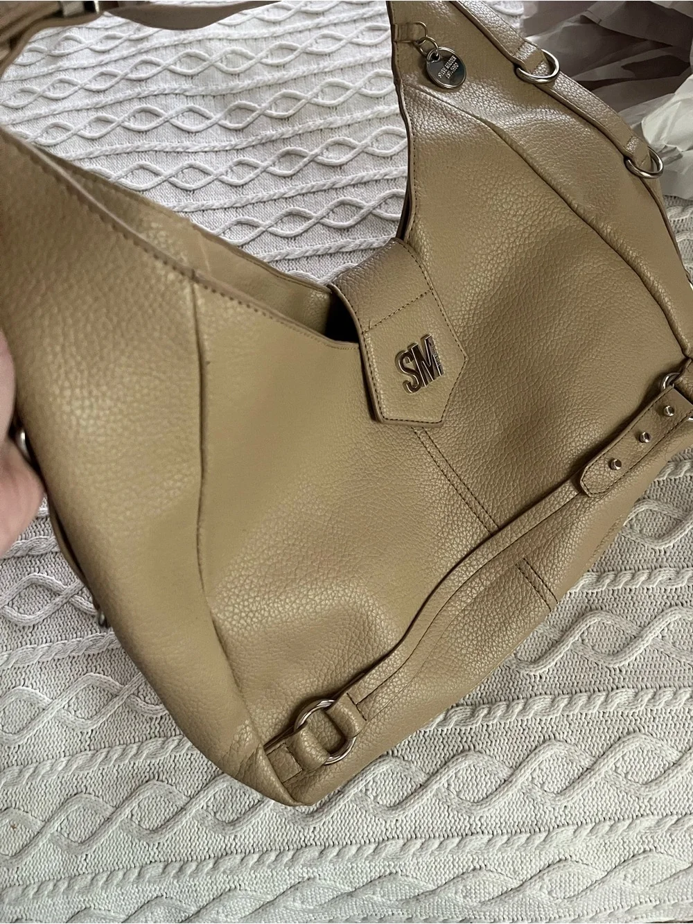 Steve Madden Taupe Large Vintage Hobo Bag With Adjustable Strap